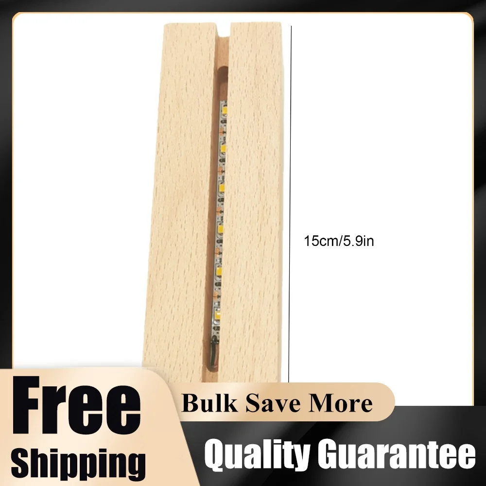 Creative LED Wood Display Base Rectangle Crystal USB Lighted Stand for Resin Art Decorative Ornament Kids Gifts
