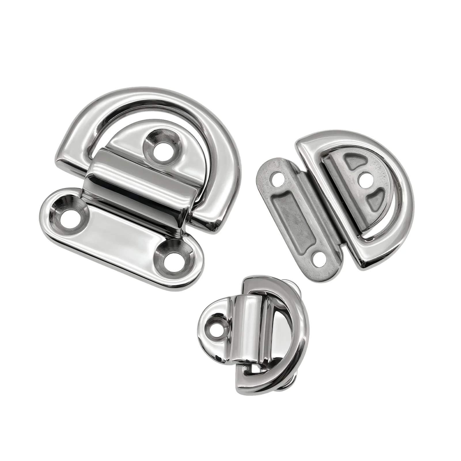 316 สแตนเลสสตีล D แหวนดาดฟ้าพับ Pad Eye Lashing Tie Down Cleat สําหรับเรือยอชท์มอเตอร์เรือ Marine Mirror ภาษาโปลิชคํา Cleat