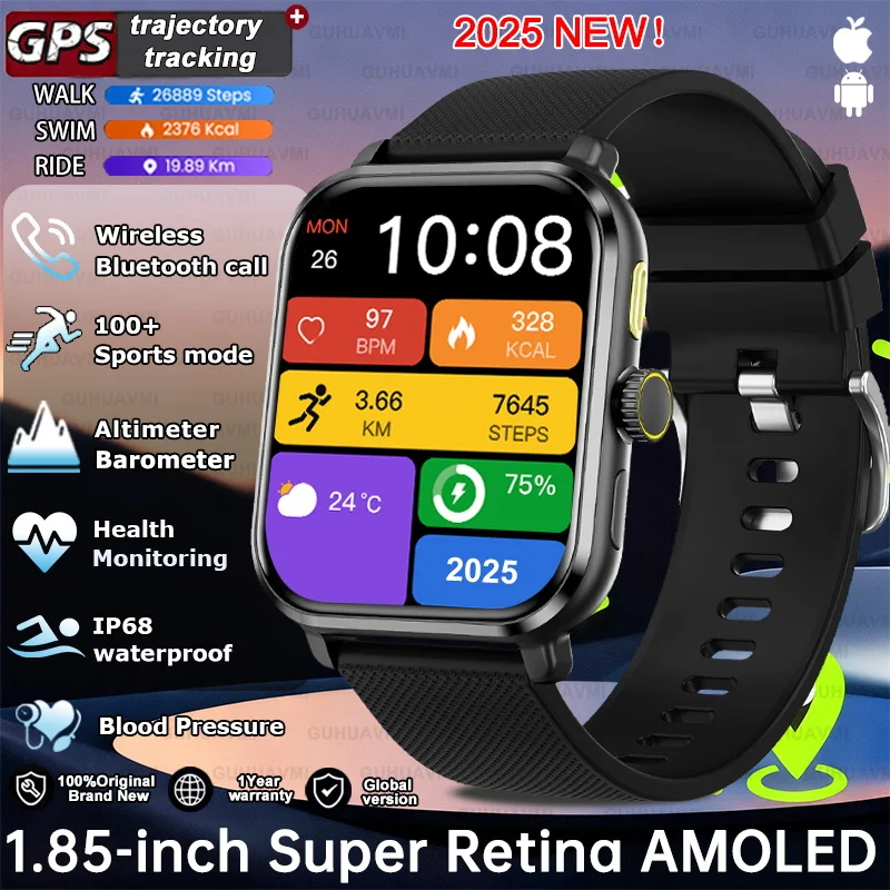 

2025 NEW GPS Smart Watches Lightweight Fashionable Sports Altimeter Outdoor Adults Men Women's Blood BP Health Track Smart Watch