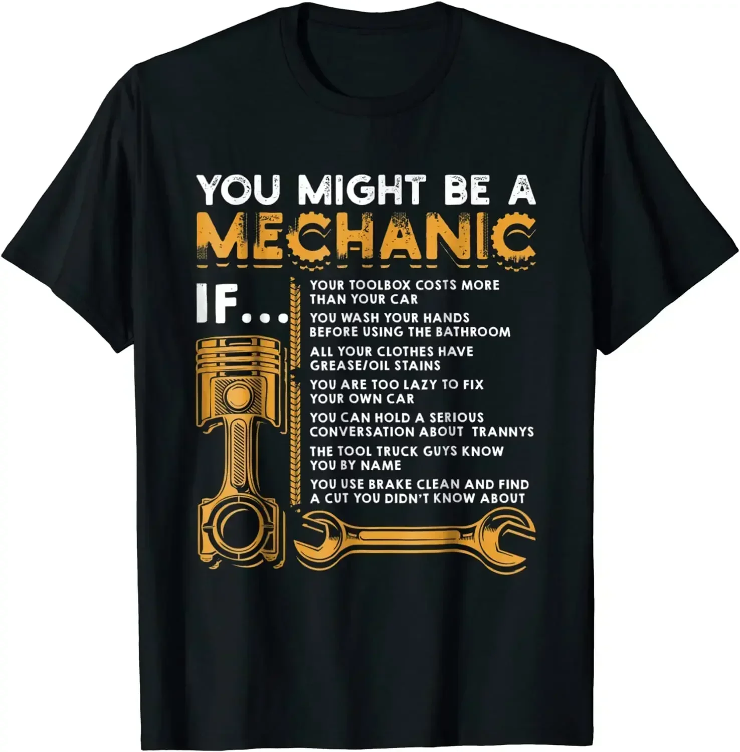 Funny Mechanic Gifts Rife Young Tshirts Design Tops Shirt Woman Hip Hop Tees Vintage You Might Be A Mechanic If Printed T-Shirt