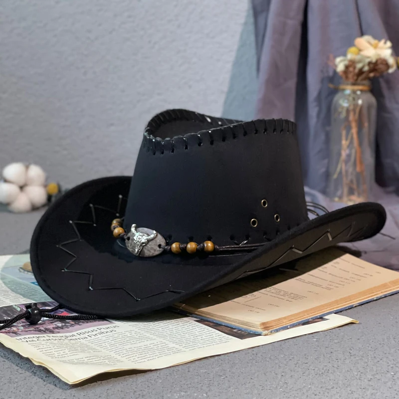 

Designer Men's and Women's Western Cowboy Hats Travel Sun Protection Caps for Men Jazz Gorras Para Hombres 2 Rupee Item 모자