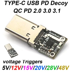 140w 5A TYPE-C USB PD Decoy Voltage Triggers Board Module Fast Charge Power Supply 5V 9V 12V 15V 20V 28V 48V QC PD TO DC CABLE