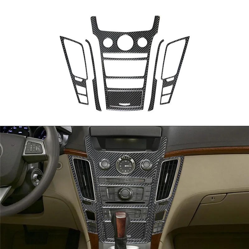 Black Carbon Fiber Interior Decoration Sticker For Cadillac CTS 2008-UP SPORT WAGON 2010-UP Car Styling Accessories