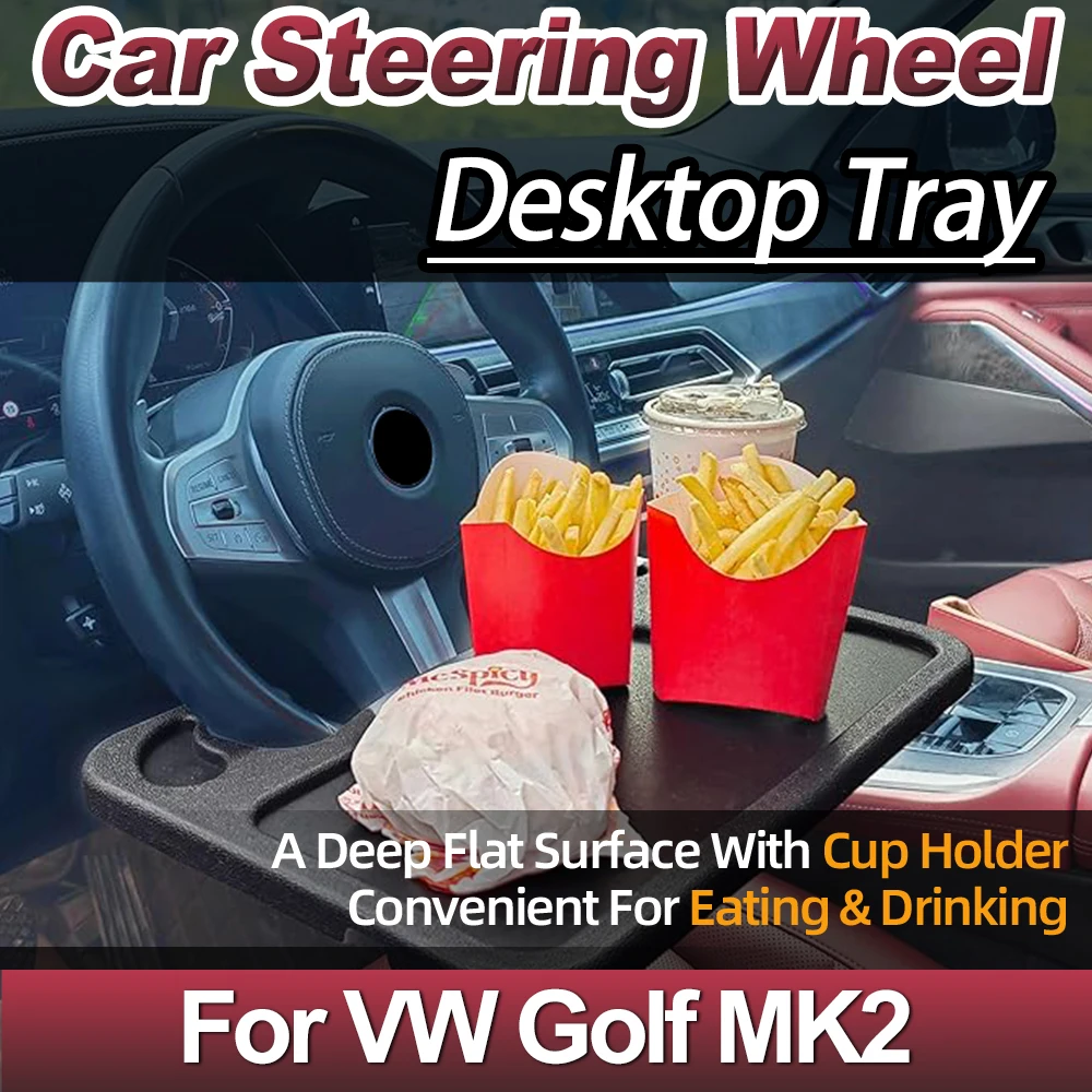 

2 in 1 Car Steering Wheel Desk Universal Car Cup Holder Tray Durable Car Portable Laptop Desktop Stand Car Table For VW Golf MK2