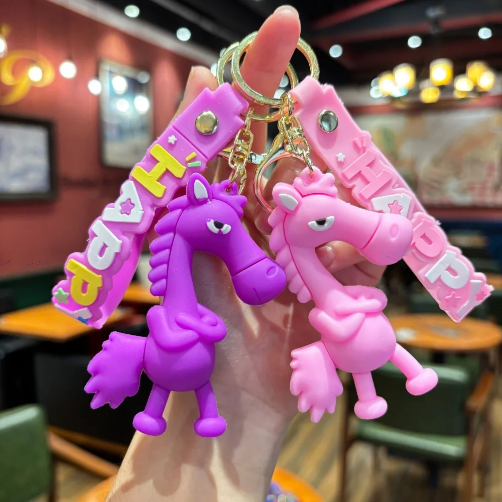 Chaveiro de cavalo da sorte elegante ano do cavalo símbolo cavalo chaveiro pingente sorte animal carro chaveiro para mochila charme saco