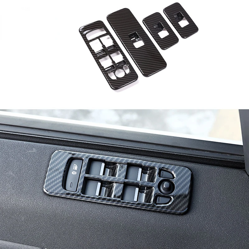 

4Pcs ABS carbon fiber color Window Lift Button Switch Panel Cover For Land Rover Discovery Sport 2015-2019 Car Styling