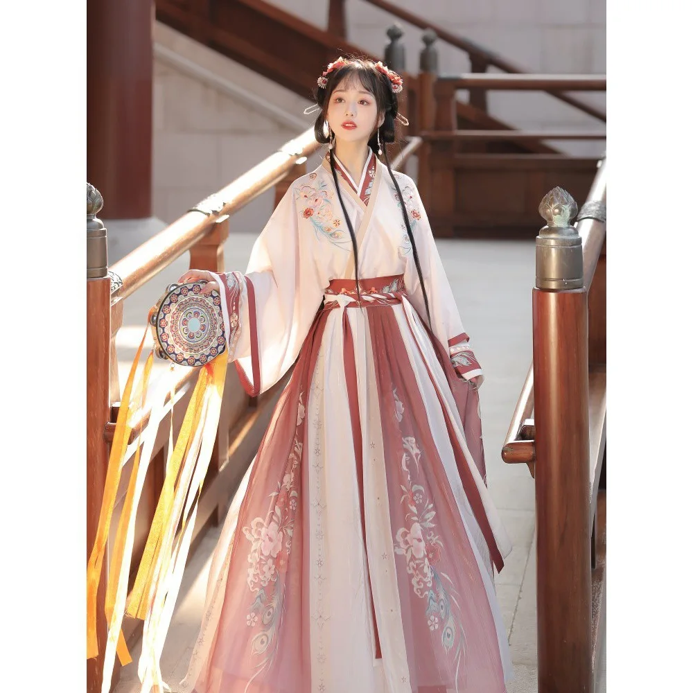 

Han Clothing Collar Waist and Dress Chinese Style Female Student Spring Autumn