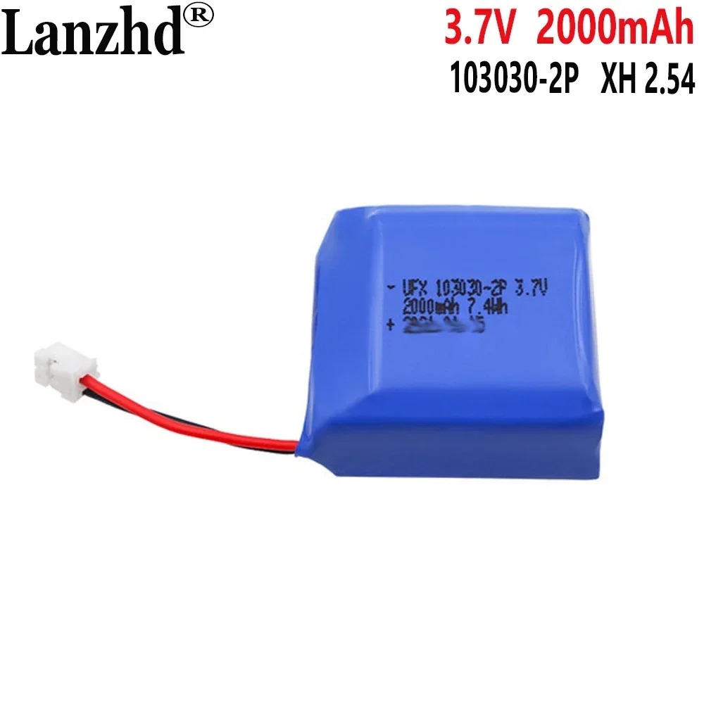 Li Polymer Lithium Battery Pack 3.7V 2000mAh For Smart Wireless monitoring LED Light Speaker Toy 103030 1S2P