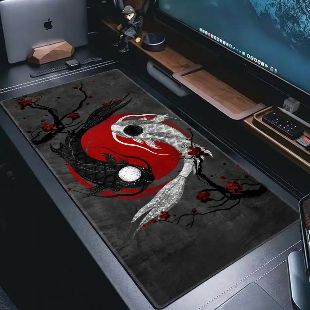 لوحة ماوس كبيرة من Tai Chi Fish Gamer XXL لوحة ماوس ألعاب مطاطية مقاومة للماء للكمبيوتر المحمول الكبير بساط مكتبي للعبة حصيرة ماوس محايدة #2