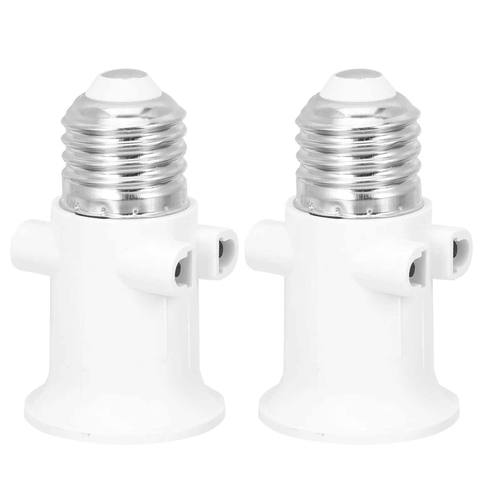 

2 Pcs Light Bulb Socket EU Outlet Adapter Plug Converter Home Appliance E27 Splitter Ceramics Practical