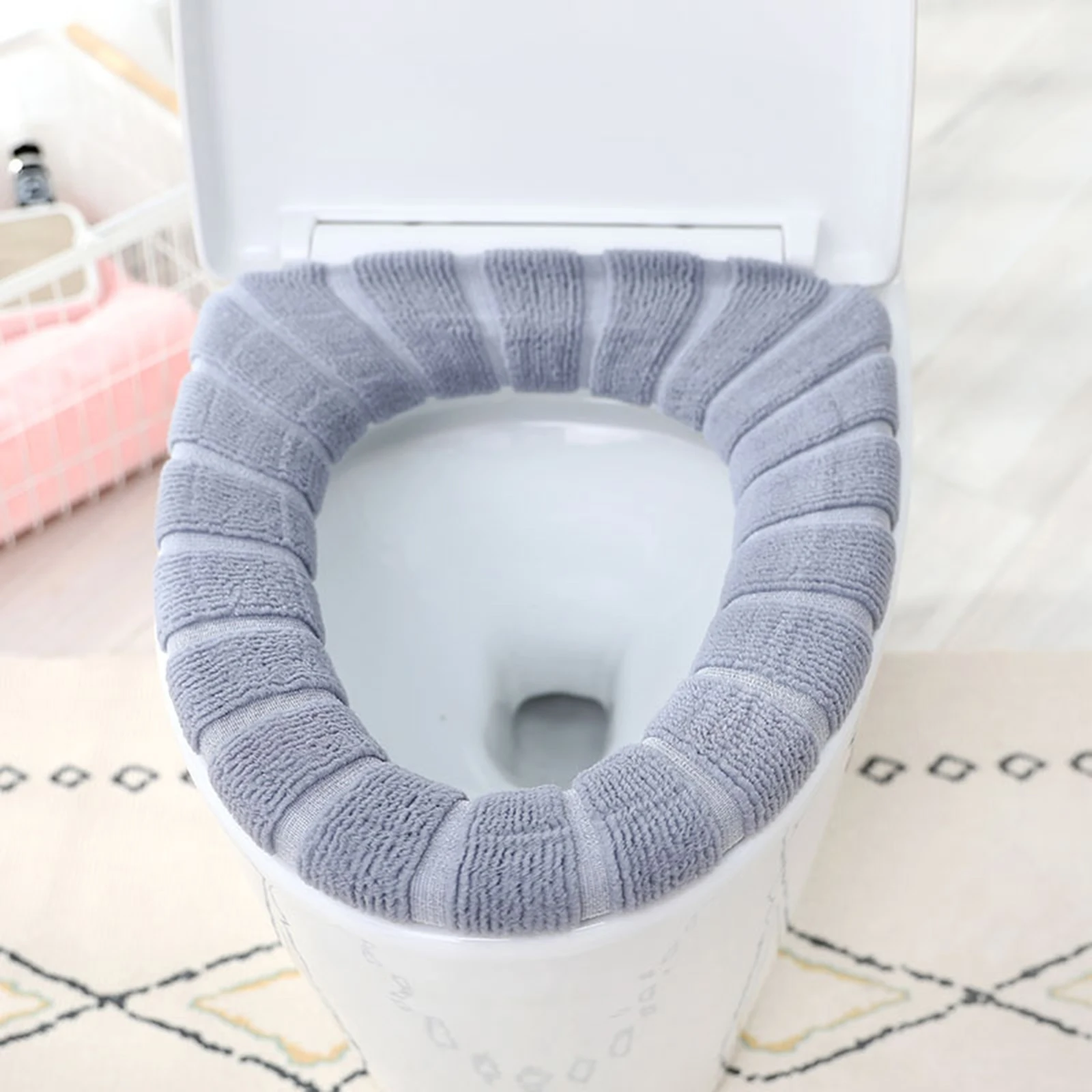 Soft Washable Toilet Seat Cover Mat Pad Cushion Easy use Warm Comfortable Toilet tool Home Bathroom Toilet Cleaning Accessories