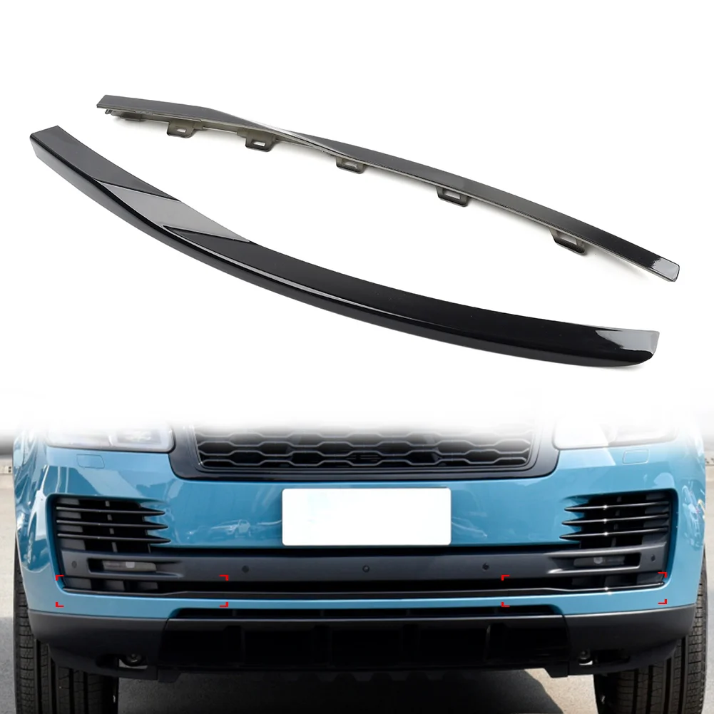 Glossy Black Car Front Bumper Insert Molding Trim For Land Rover Range Rover 2018 2019 2020 2021 2022 LR098546 LR098549