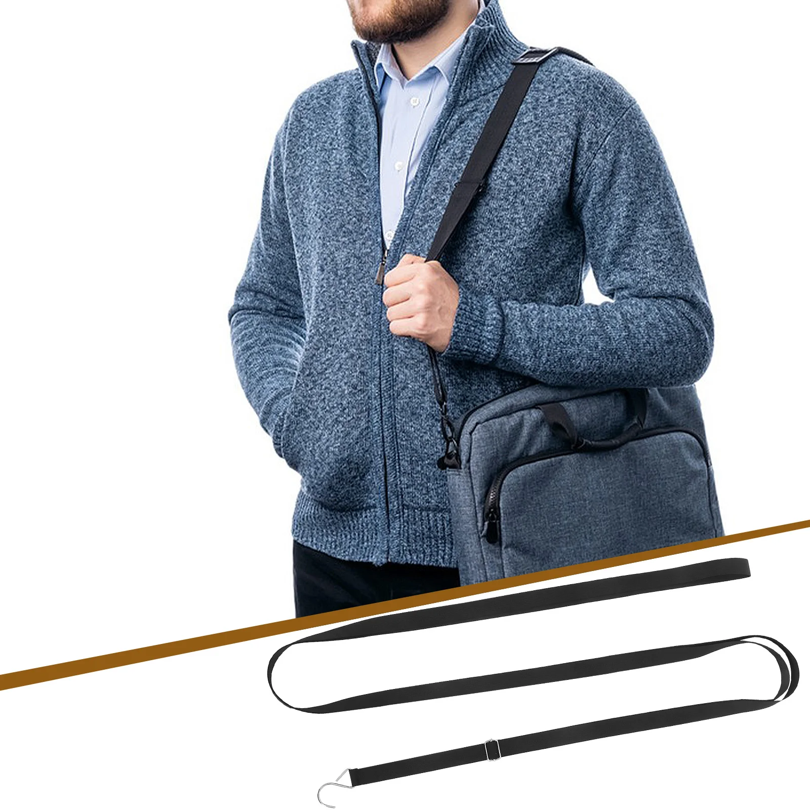 

Adjustable Black Shoulder Strap Universal Crossbody Purse Laptop Bag Strap Wide Comfortable Replacement for Luggage Messenger