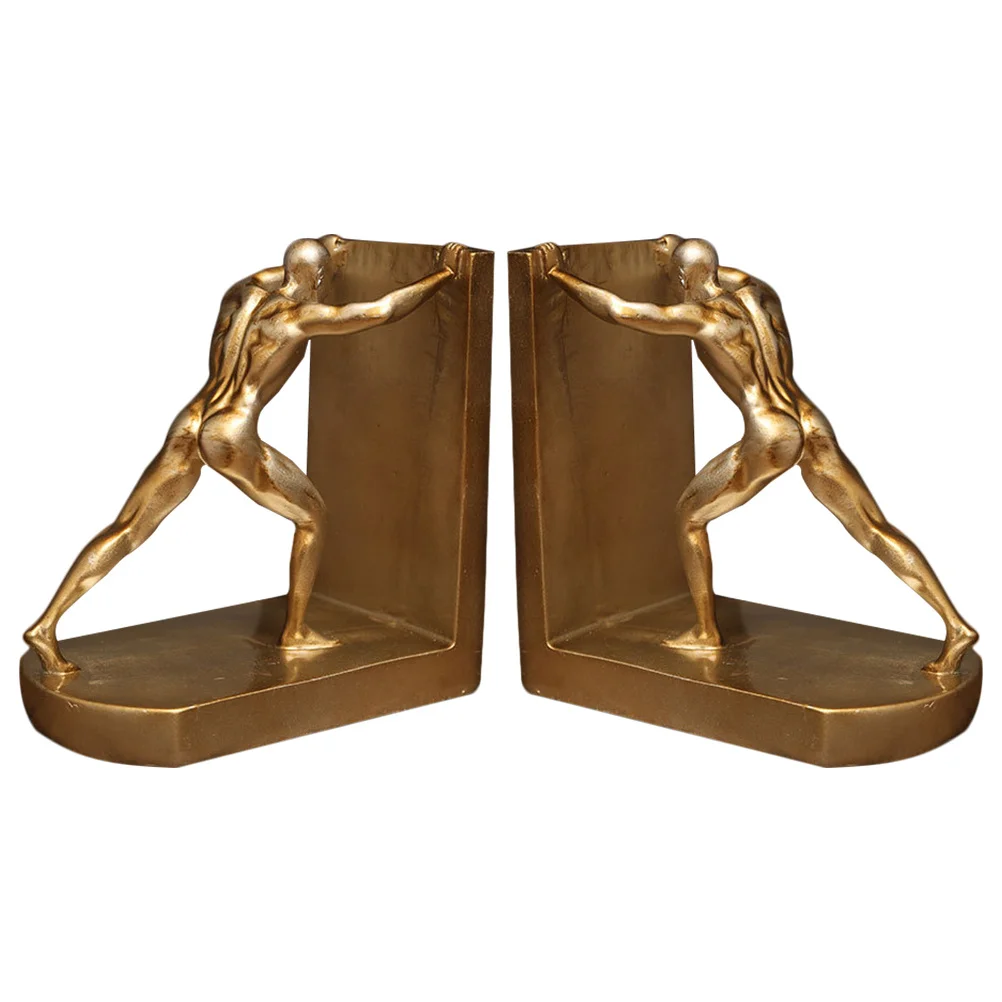 

1Pair Resin Bookends Decorative Creative Table Book Holders for Home Office Study Vintage Retro European Style Desk Decor