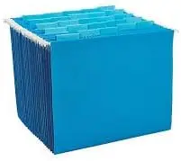 

Blue Letter Size Hanging File Folders, 5-Tab Adjustable, with Inserts - Pack of 25 for Office Organization