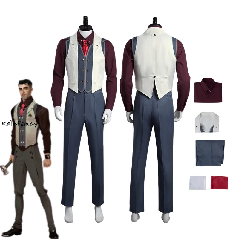 Arcane: LOL Silence Cosplay Costume, Chemise GlaPants Outfits pour Hommes Adultes, Garçons FantrenforHalloween Carnaval Roleplay Déguisement imbibé