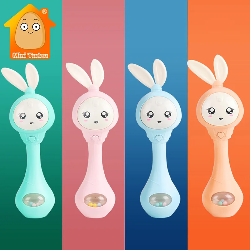 

Baby Toys Teething Music Light Rattle Cartoon Infant Soft Shake Hand Bell Early Educational Toys For Newborn 0 12 Months Gift