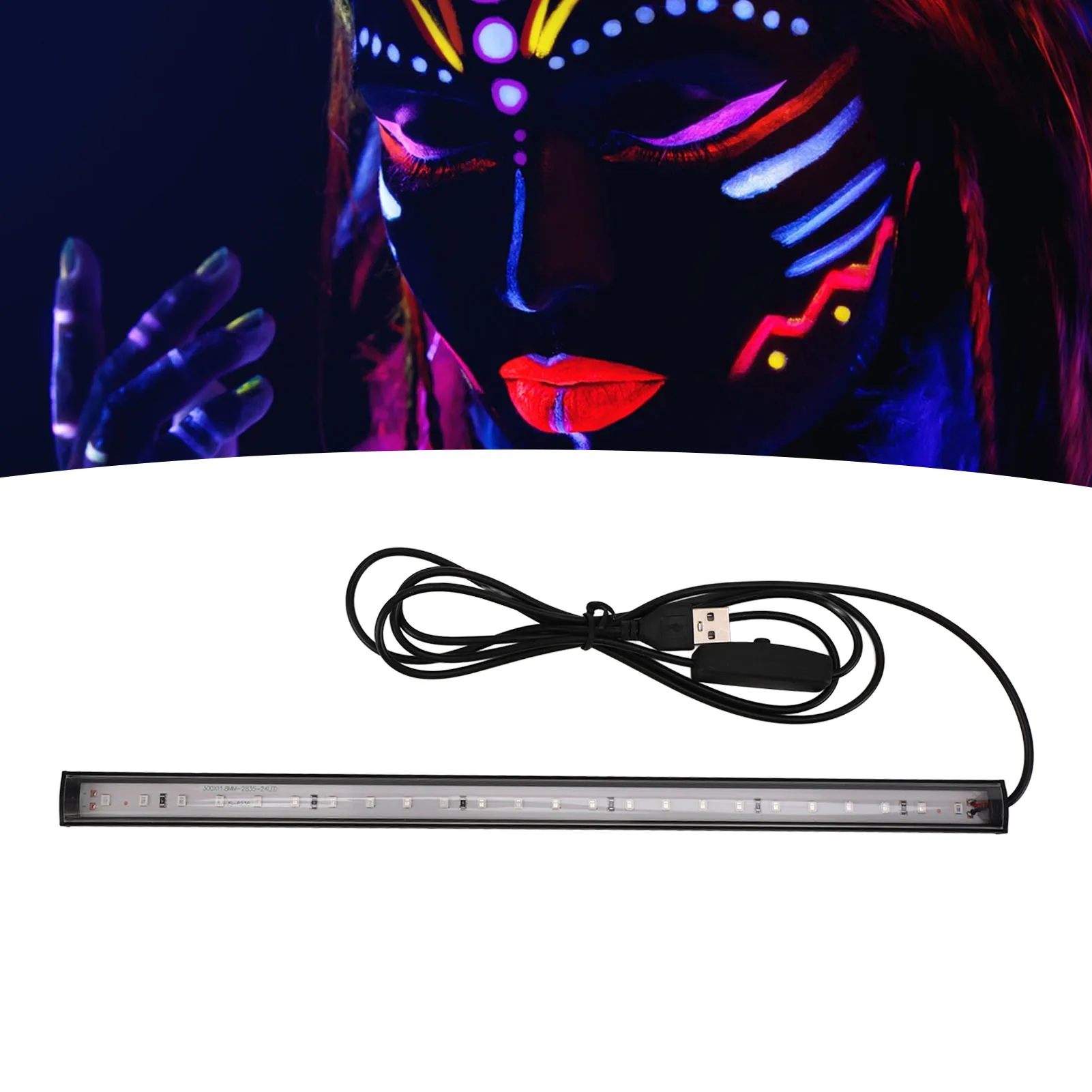 ZK40 LED Black Light Bar USB Multifunctional Black Light Strip Tube UV Blacklight Strip Light for Party Bedroom 5V