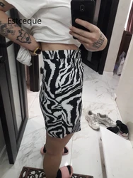 2025 Korean Zebra Print Midi Skirt Women Autumn New Female A-line High Waist Loose Skirts Vintage Mini Skirt
