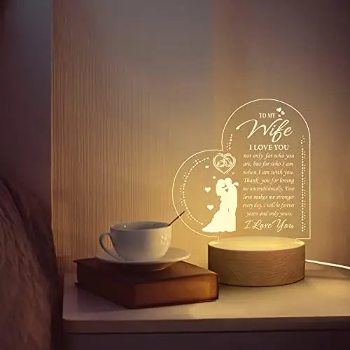 Gifts for Wife from Husband Engraved Night Light to Wife Birthday Gifts Wife Gifts Ideas for Wedding Anniversary