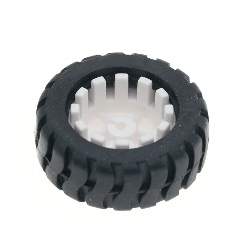 D-axis rubber tire Robot Accessories 43MM Tracking trolley model wheels With N20 gear motor view 3