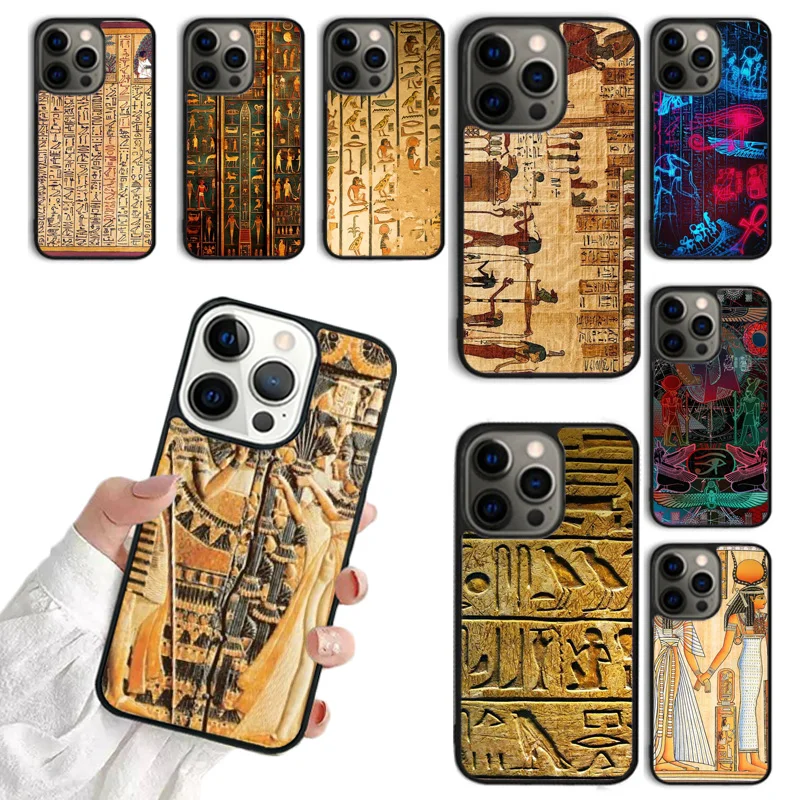 Egypt Cuneiform Akkadian Pharaoh Mobile Phone Cases Cover For iPhone 16 15 14 12 13 mini 11 Pro MAX apple 6 7 8 Plus SE2020