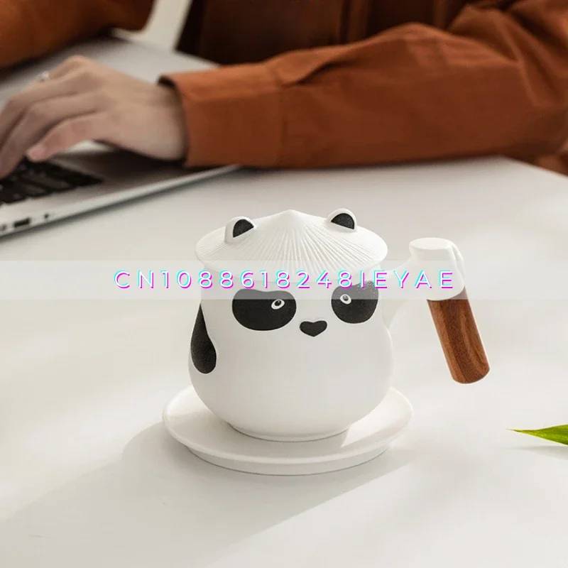 Panda Tea Mug Creative Ceramic Tea Separation Cup with Lid Men's and Women's Office Filter Water Cup
