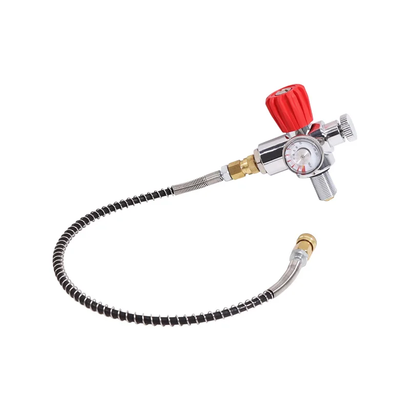 TUXING High Pressure Tank Dual Gauge Charging Valve 630bar 6000psi Air Filling Station Refill Adapter Thread M18*1.5