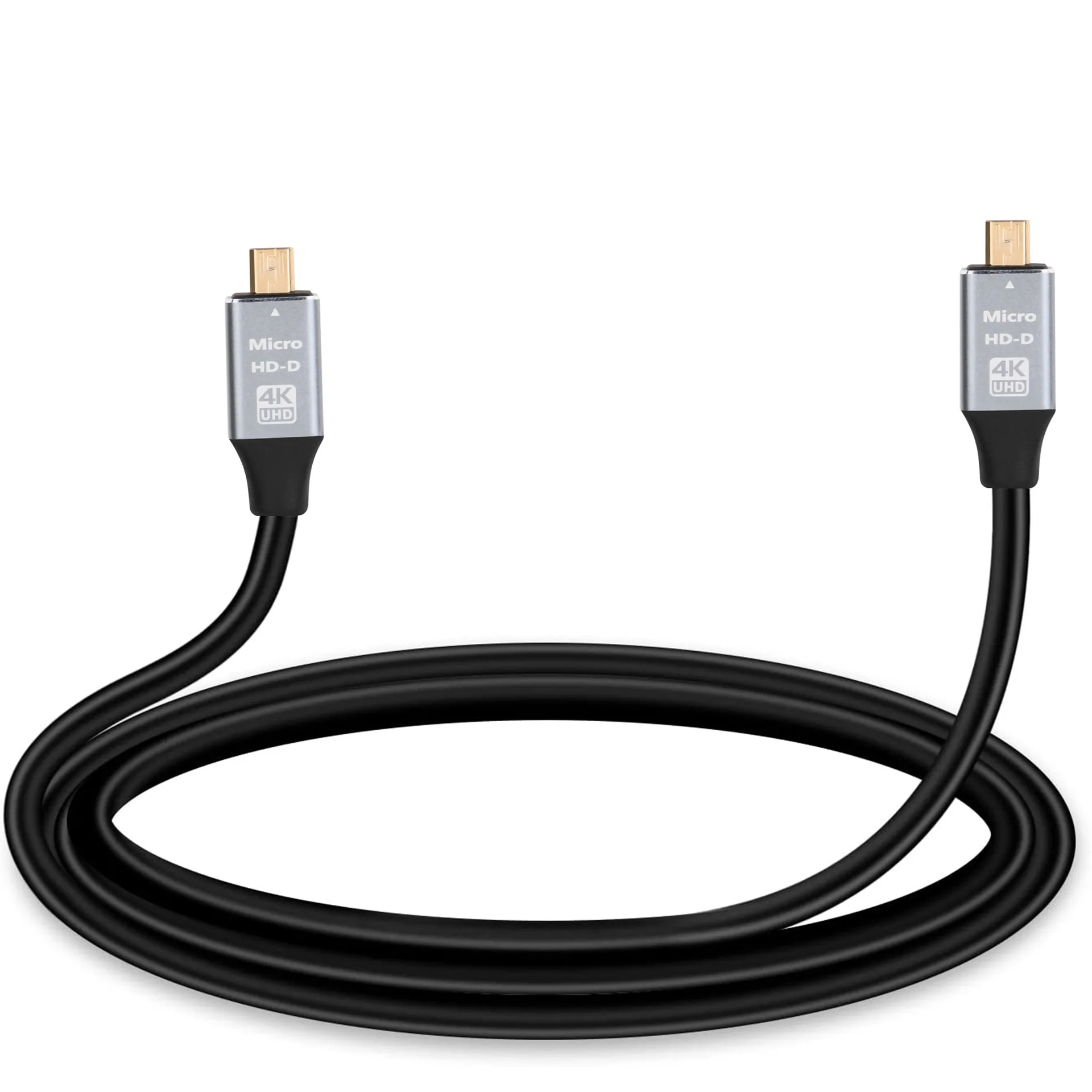 1.5m Mini-HD Micro-HD Male-Male 4K@60Hz UHD Cable HD2.0 C Type to D Type Connector Adapter Cord for Camera DV Tablet Monitor