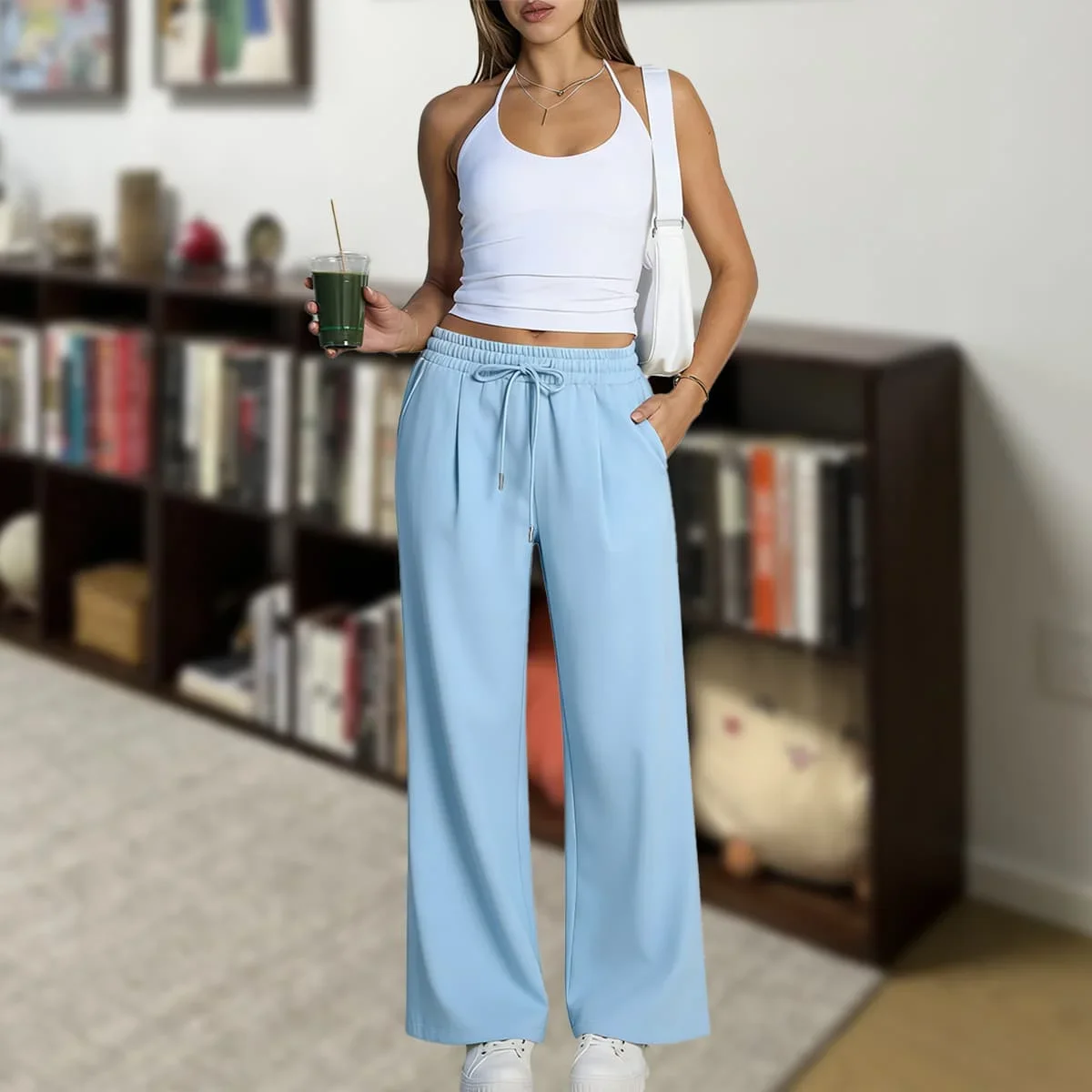 Straight Leg Sweatpants For Women Joggers True To Size Fleece Casual Streetwear Spring Autumn Trousers basics Woman Pants Blank