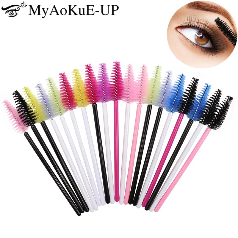 1000pcs Eyelash Extension Makeup Brush Mascara Wand Eyebrow Comb Spoolie Brushes Eyelashes Lifting Microbrush Beauty Tools