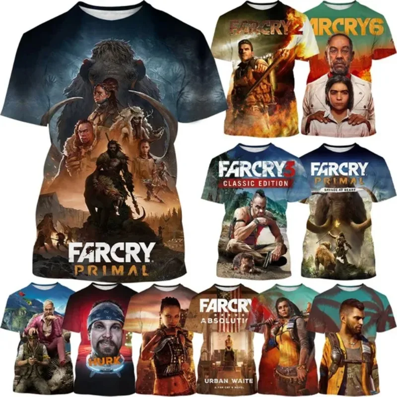 Game Far Cry 3D Printing Men's Short Sleeve T-shirt Hip Hop Fun Graphic Unisex Casual Round Neck Cool T-shirt Men's Clothing