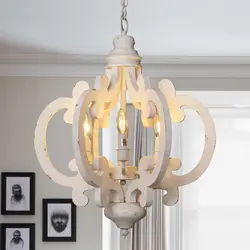Vintage Wood Chandelier Lighting For Living Room Bderoom Kitchen Chandeliers farmhouse Loft Retro Indoor Lamp Lights Fixture