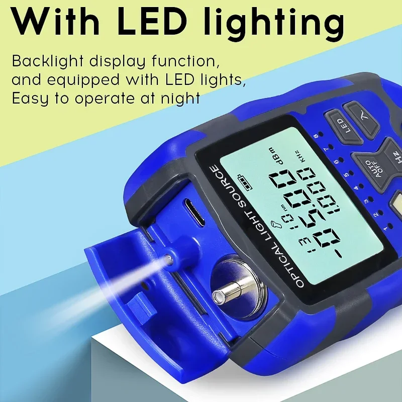 COMPTYCO مصدر ليزر الألياف الضوئية AUA-MC1315 القابل لإعادة الشحن 1310 / 1550nm مصدر الضوء البصري مع ضوء LED