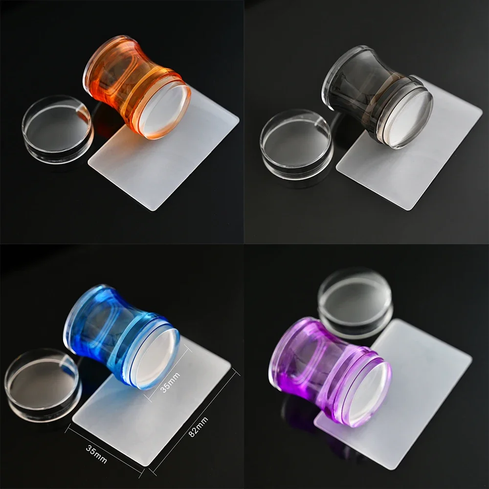 Kit d'estampage pour Nail Art Transparent en Silicone, français pour plaque de manucure, pochoir de vernis, modèle de tampon de sceau, grattoir
