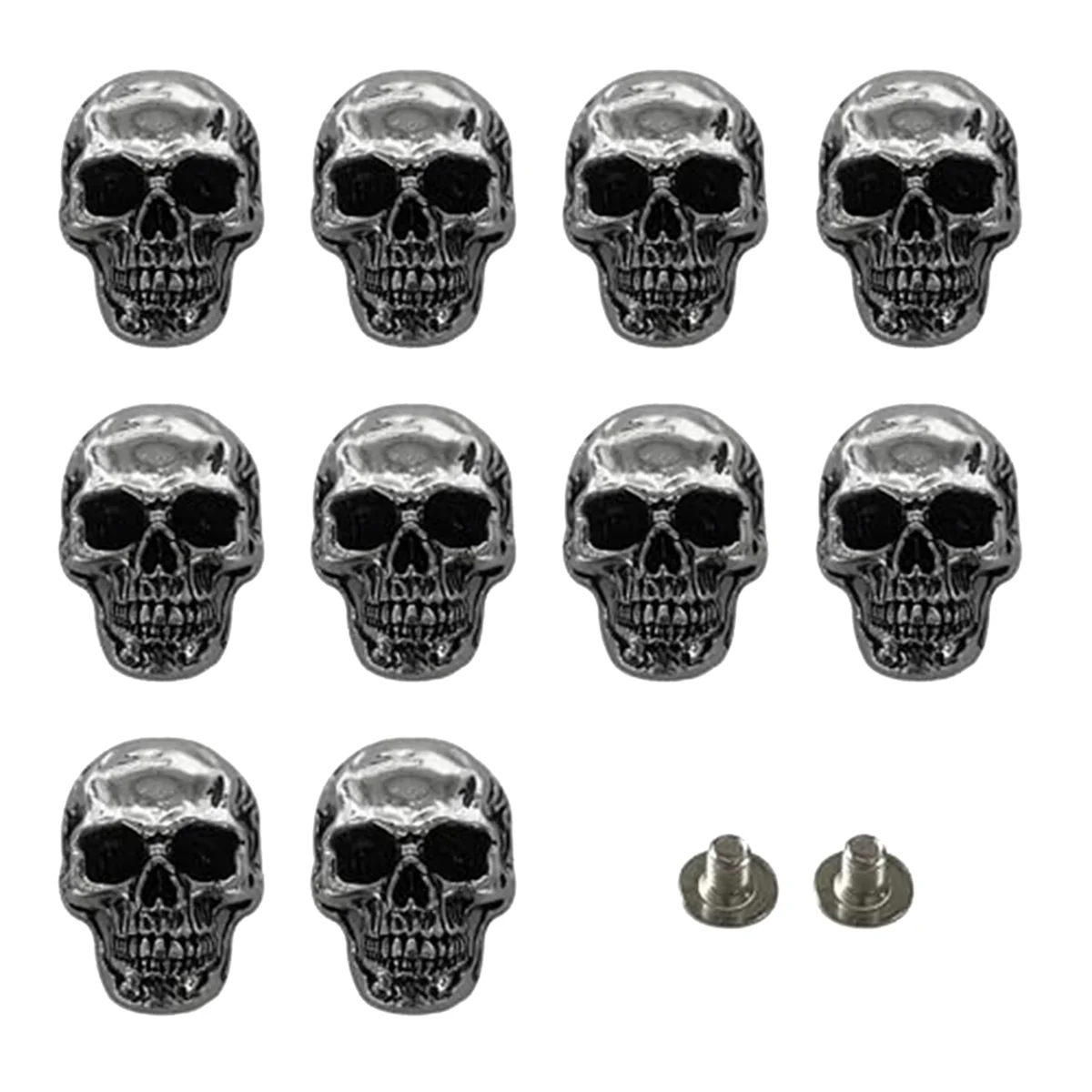 

ABGV 10 Pcs Skull Stud DIY Rivet Conchos for Leather Large Head Decorative Buckle for DIY Crafts Making Nickel Black