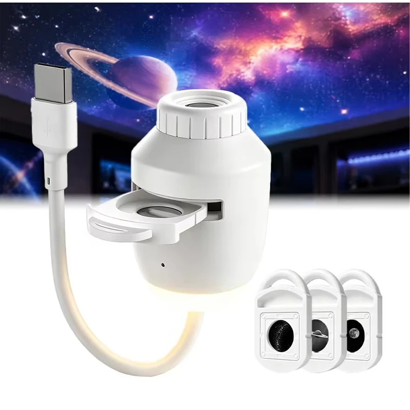 Portable Star Planet Projector Usb Powered 12 Different Space Scenes Focus Adjustable Ceiling Projection Night Light For Room De