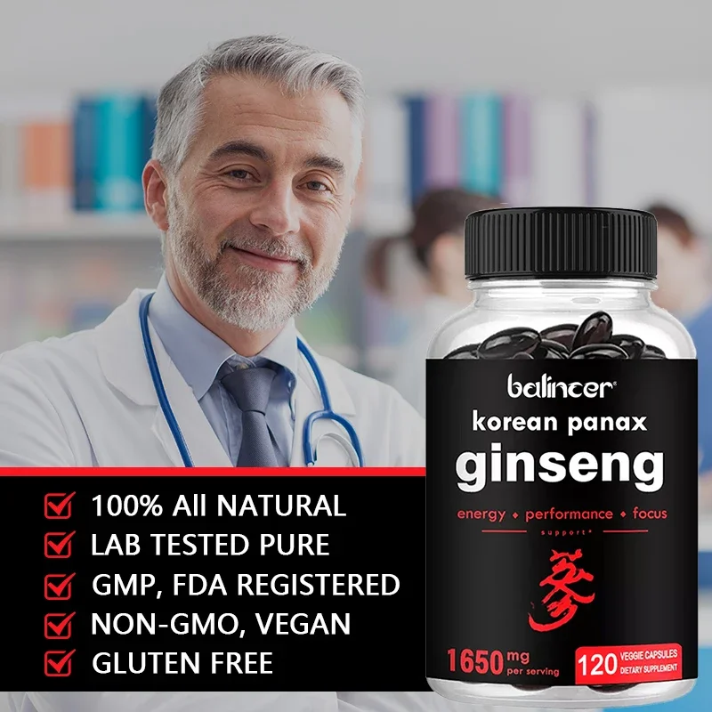 Korean Red Ginseng - Powerful Ginsenosides for Energy, Focus, Performance, Endurance & Immunity | Korean Red Ginseng Supplements