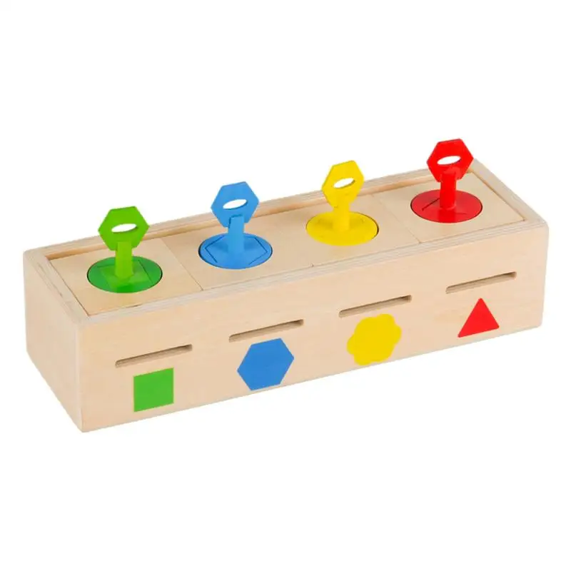 

Toddler Sorting Toys Wood Early Educational Toy Color Shape Sorting Lock Box Developmental Sensory Game For Classroom Daycare