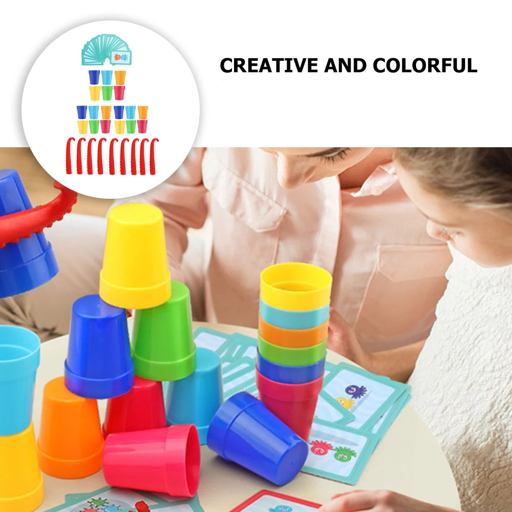 1 set 1 Set Kids Cups Baby Octopus Design Stacked Cup Game Educational Playthings Interactive Early Learning Desktop Creative