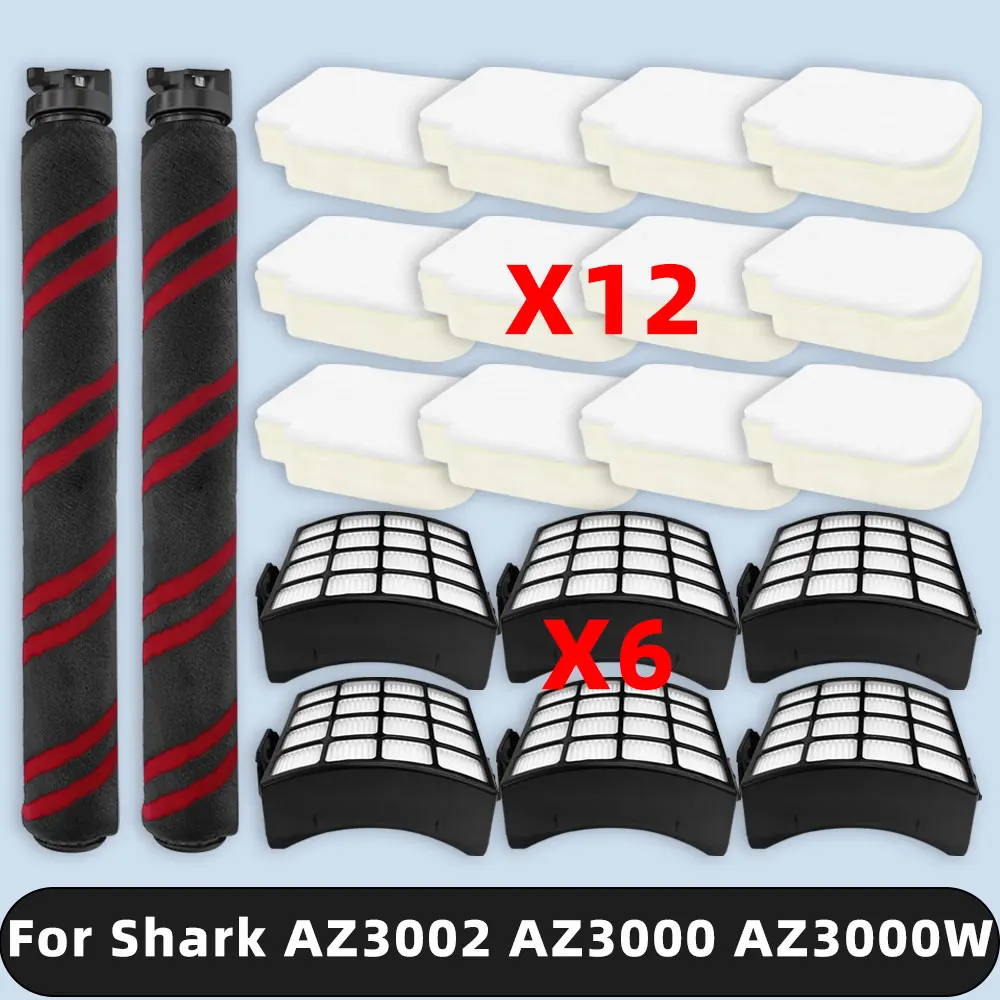 

Compatible For Shark AZ3002 AZ3000 AZ3000W Stratos Upright Vacuum Spare Parts Soft Roller Brush HEPA Filter Foam & Felt Filter