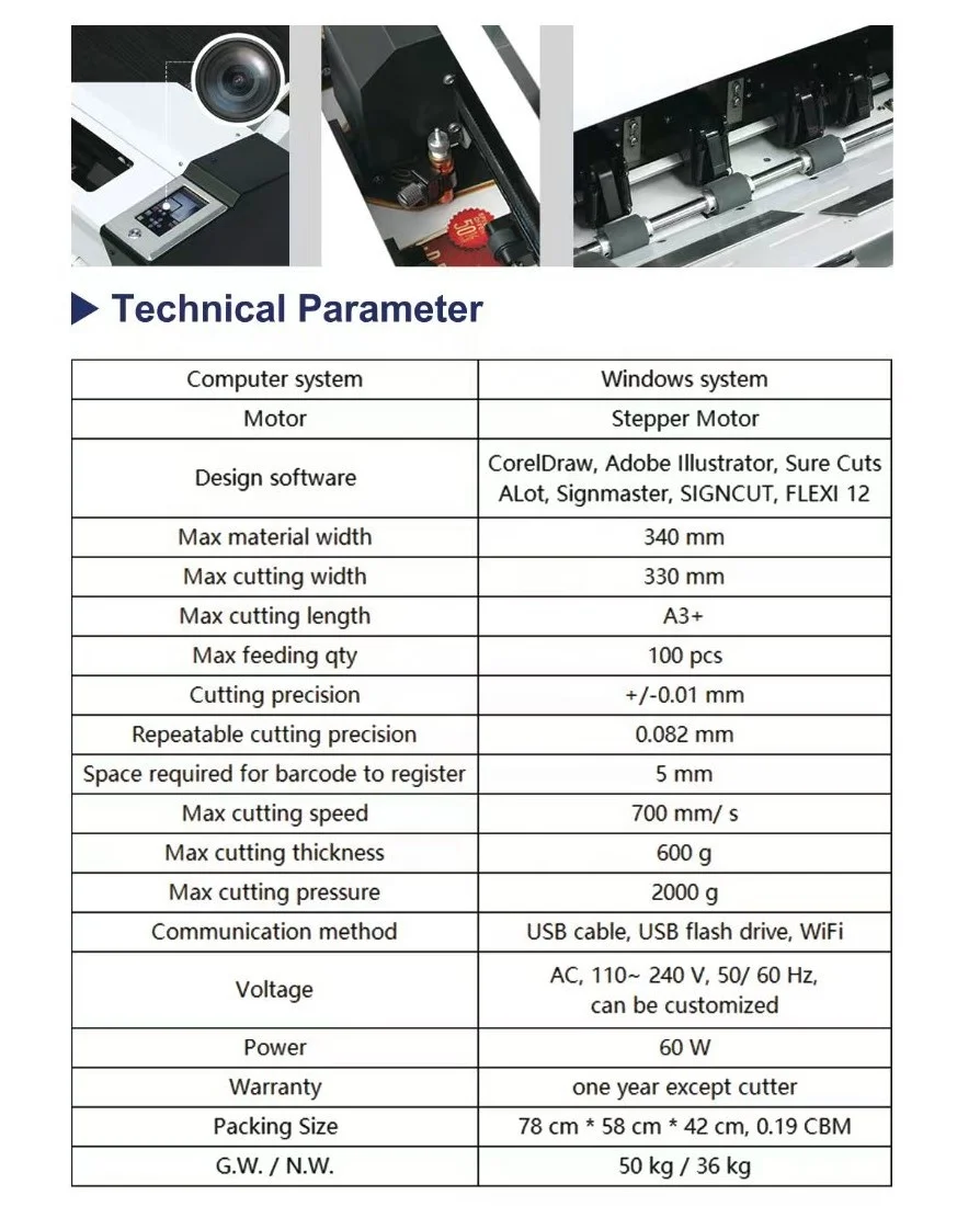 New Multi-Sheet Auto Feed Digital Die Cutting Machine Label and Sticker Contour Cutter with Auto Feeding Feature