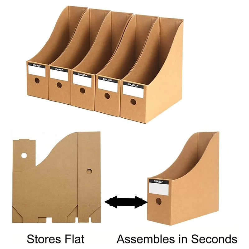 

3 шт. складной настольный органайзер для файлов, картонная коробка для хранения журналов, держатель для документов (включает пустые наклейки для этикеток)