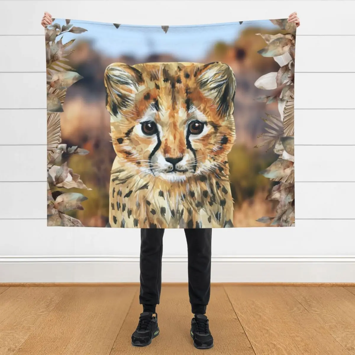 

Baby Wild Child, Adorable Cheetah Cub Throw Blanket Sofa Throw Giant Sofa Thin Blankets