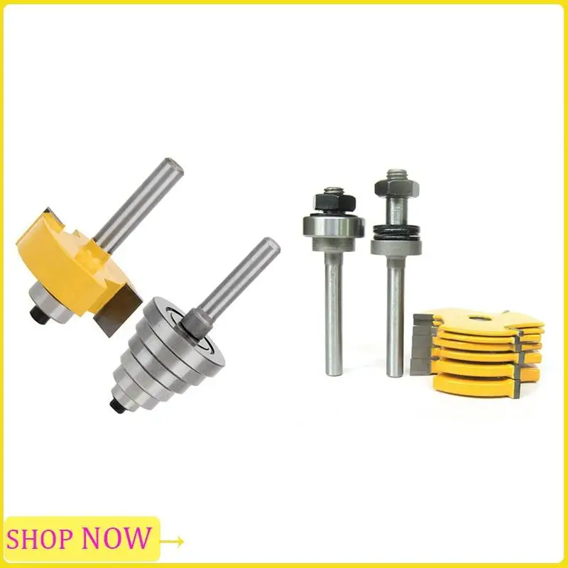 

Especial 1/4 Inch Shank Rabbeting Router Bit With 6 Bearings Set & 1 Set 1/4Inch Shank Slot ,Assembly 6 Cutters