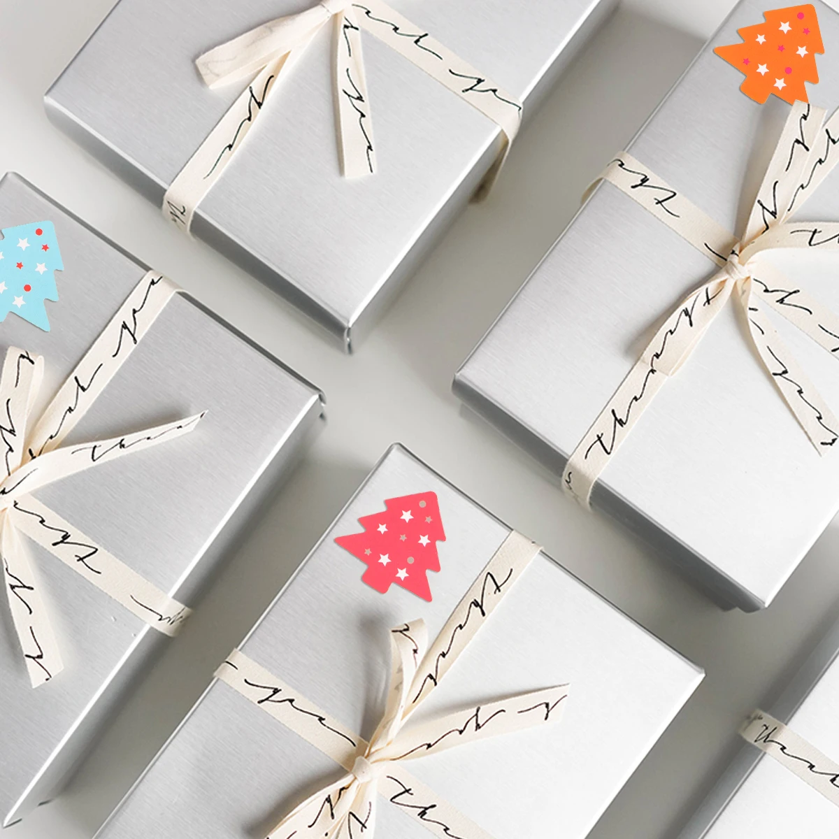 

1Set 12 Sheets Colorful Christmas Sealing Stickers Tree Shaped Label for Cake Biscuit Bag Seal Packing Decoration Self-Adhesive