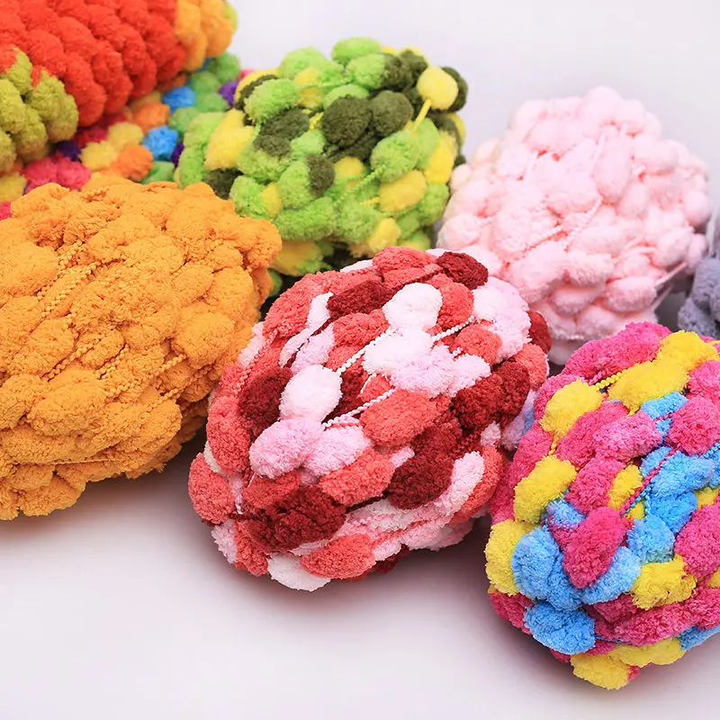 1Pc 130g Rainbow Ball Yarn Colorful Pom Pom polyester Yarn for Knitting Blanket Cushion Line crochet mat Thread  25m 984in view 2