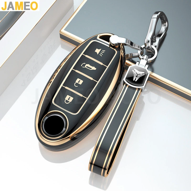 Funda Protectora de TPU para Llave de Auto de 4 Botones para Nissan Sentra, Leaf, Rogue, Sunny, Versa, Patrol, X-Trail, Qashqai, GT-R, Kicks, para Infiniti
