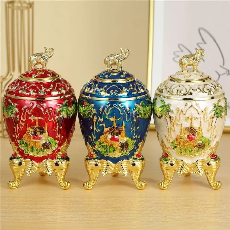 

Automatic Push-type Toothpick Box Alloy Elephant Toothpick Holder Dresser Desktop Organizer Display Party Decoration Unique Gift