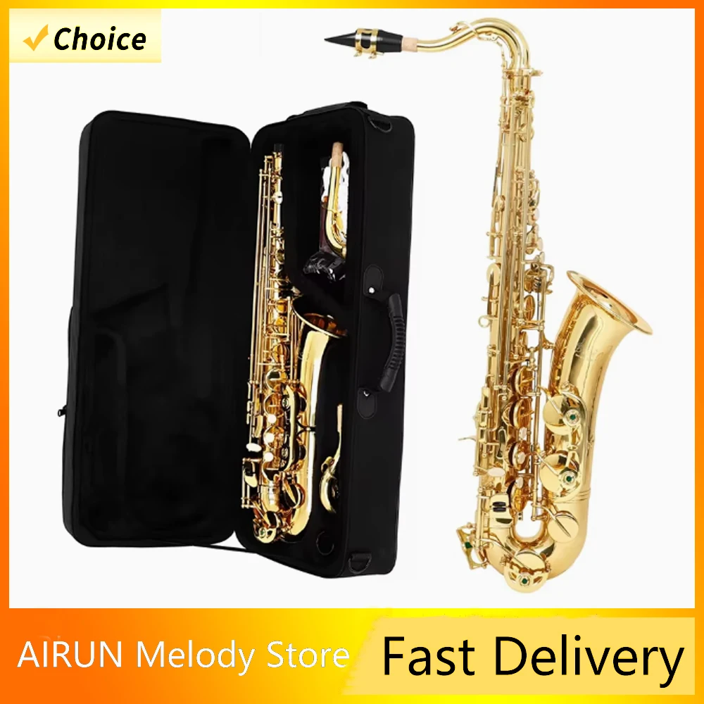 

SLADE Gold Saxophone C Tone Alto Saxophone Brass Body Double Curved Neck Saxophone with Brush and Wipe Suitable for Performance